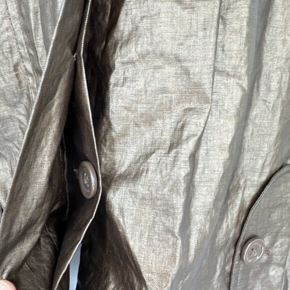 Chico's Metallic Bronze Button-Front Lightweight Jacket Women's Size 2 US L - Picture 5 of 9